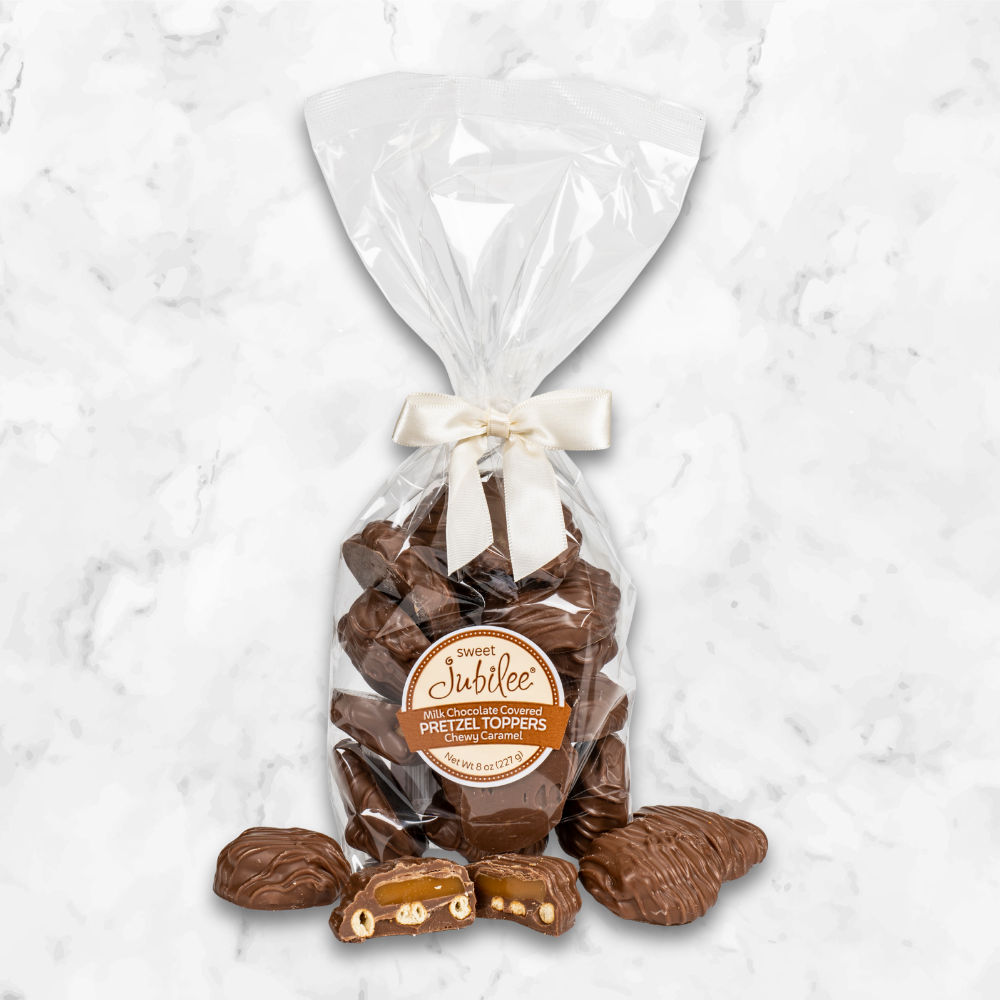 Chewy Caramel Pretzel Toppers