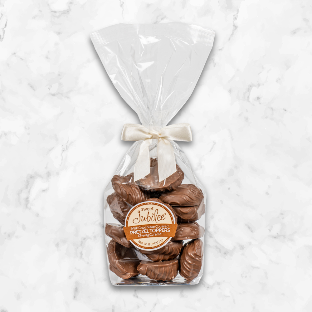 Chewy Caramel Pretzel Toppers