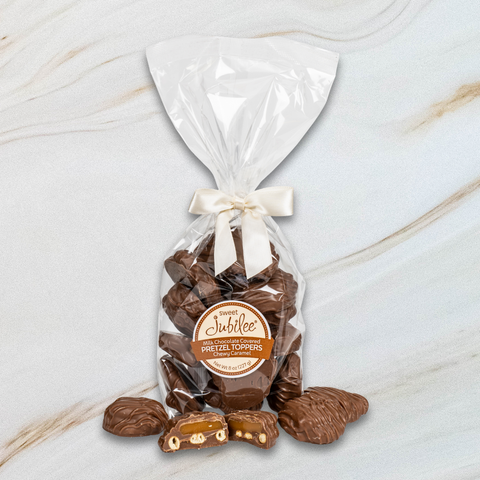 Chewy Caramel Pretzel Toppers