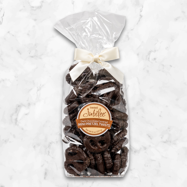 Dark Chocolate-Covered Mini Pretzel Twists | Sweet Jubilee