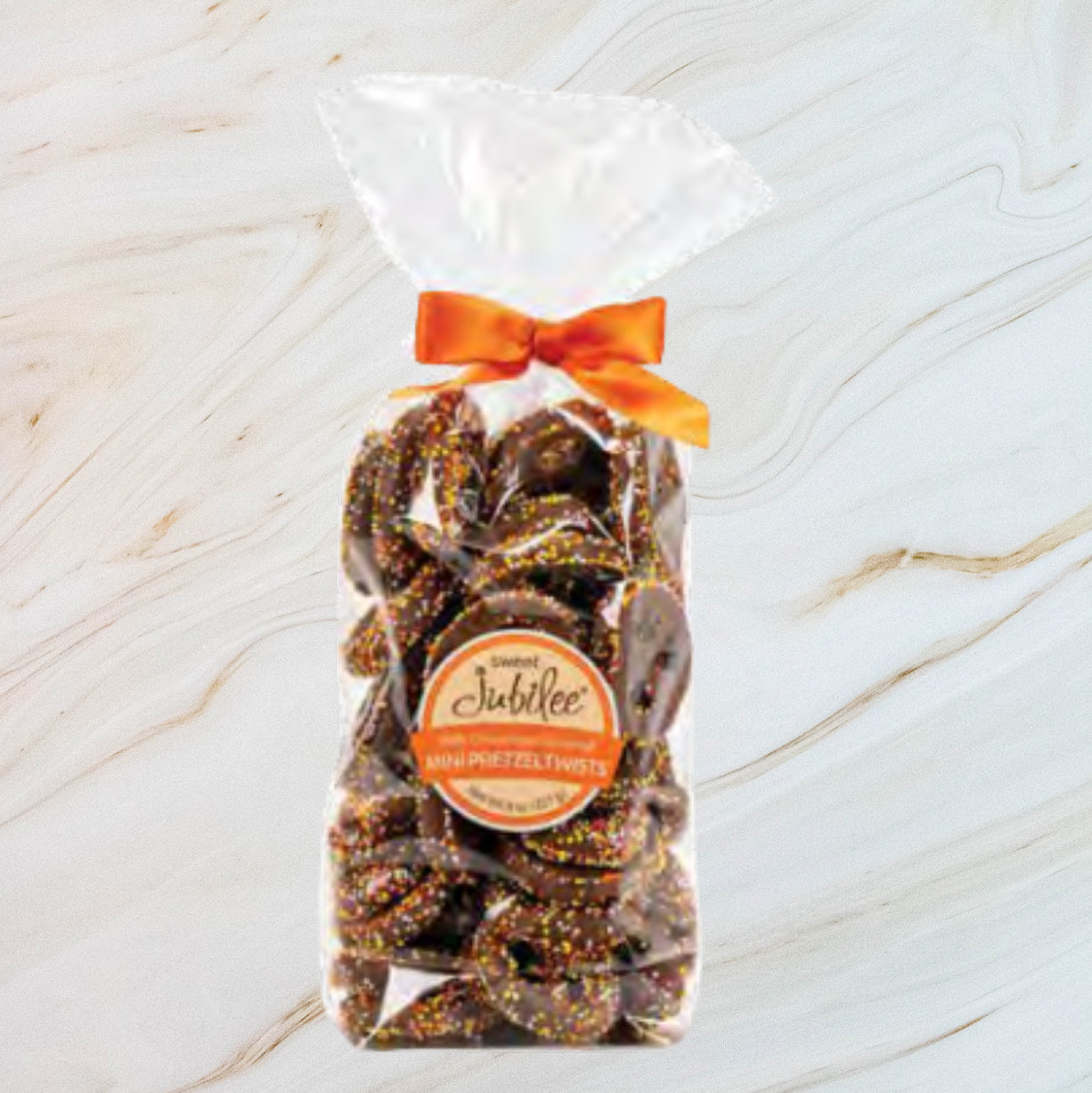 Milk Chocolate-Covered Mini Pretzel Twists with Fall Nonpareils