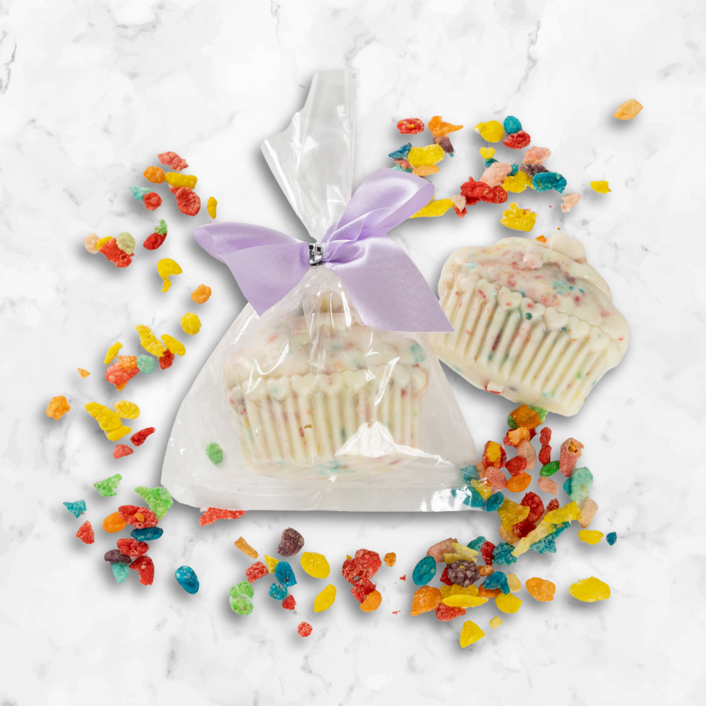 Fruity Pebble Filled White Chocolate Cupcakes