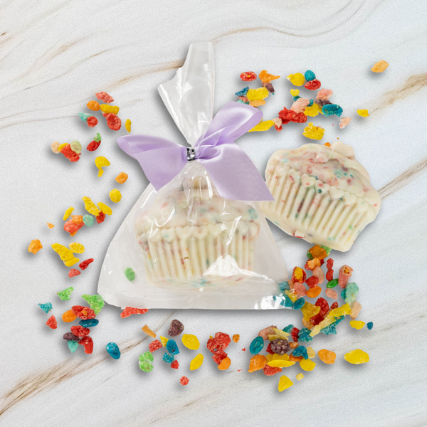 Fruity Pebble Filled White Chocolate Cupcakes