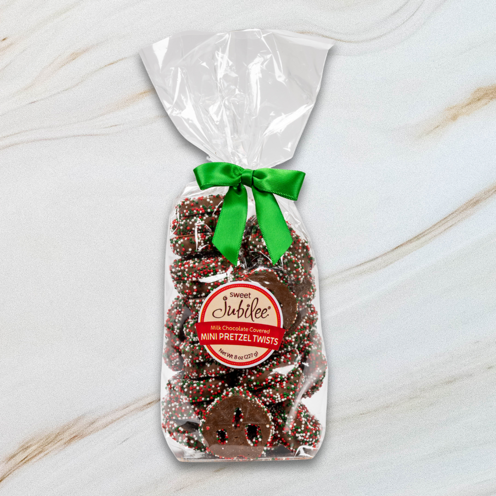 Holiday Milk Chocolate Covered Mini Pretzel Twists