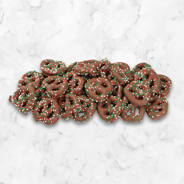 Holiday Milk Chocolate Covered Mini Pretzel Twists