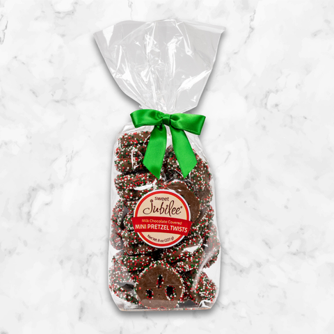 Holiday Milk Chocolate Covered Mini Pretzel Twists