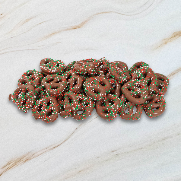Holiday Milk Chocolate Covered Mini Pretzel Twists