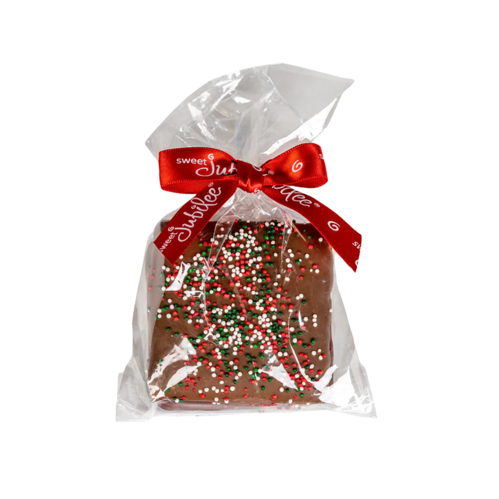 Milk Chocolate - Covered Grahams with Holiday Nonpareils