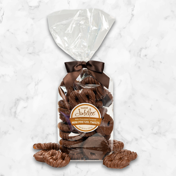 Milk Chocolate-Covered Mini Pretzel Twists | Sweet Jubilee