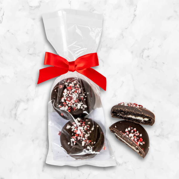 Dark Chocolate-Covered Oreos® with Crushed Candy Cane