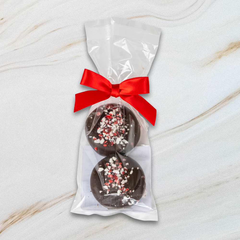 Dark Chocolate-Covered Oreos® with Crushed Candy Cane