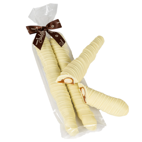 White Chocolate-Covered Caramel Pretzel Rods