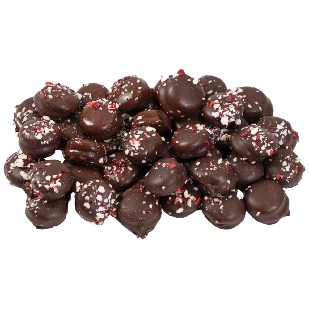 Dark Chocolate-Covered Mini Oreos® with Crushed Candy Cane