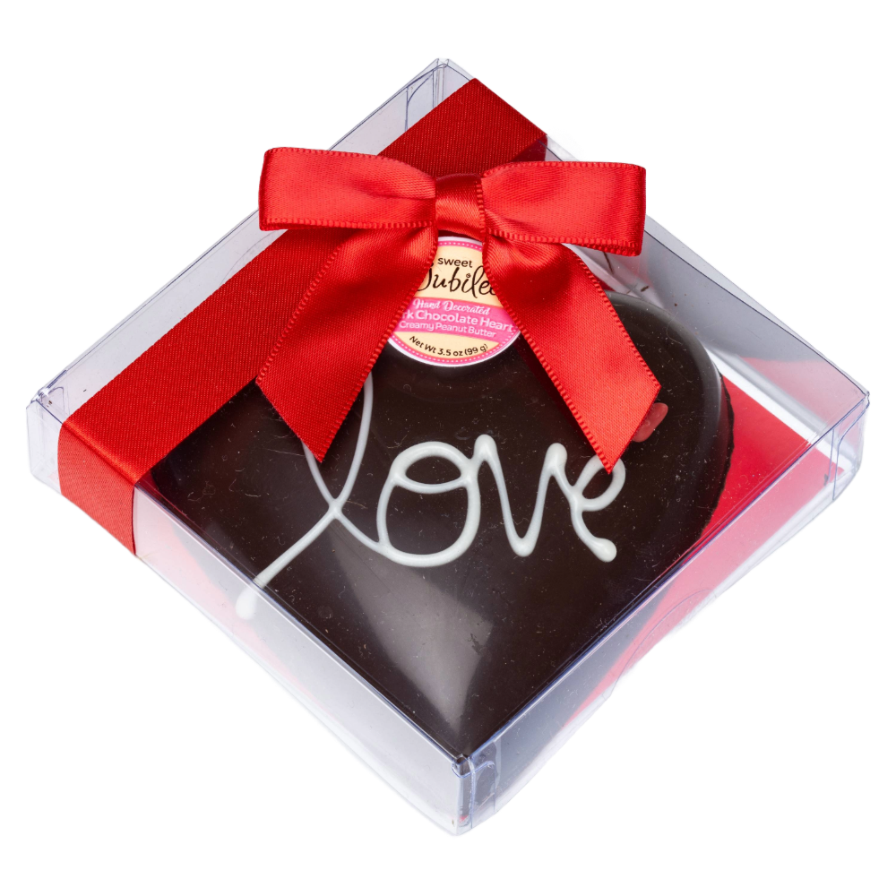 Peanut Butter Filled Dark Chocolate "Love" Heart