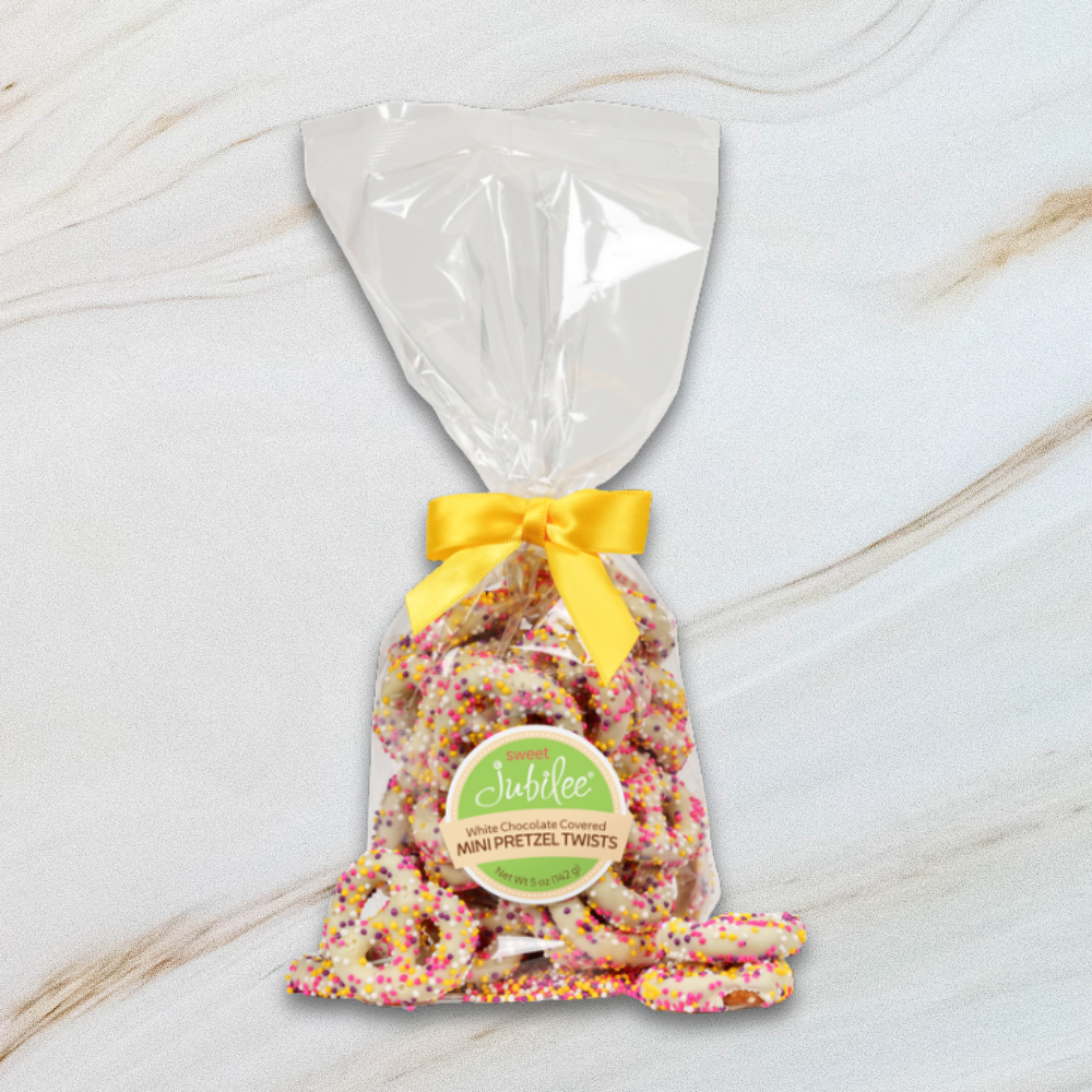 Spring White Chocolate Covered Mini Pretzel Twists
