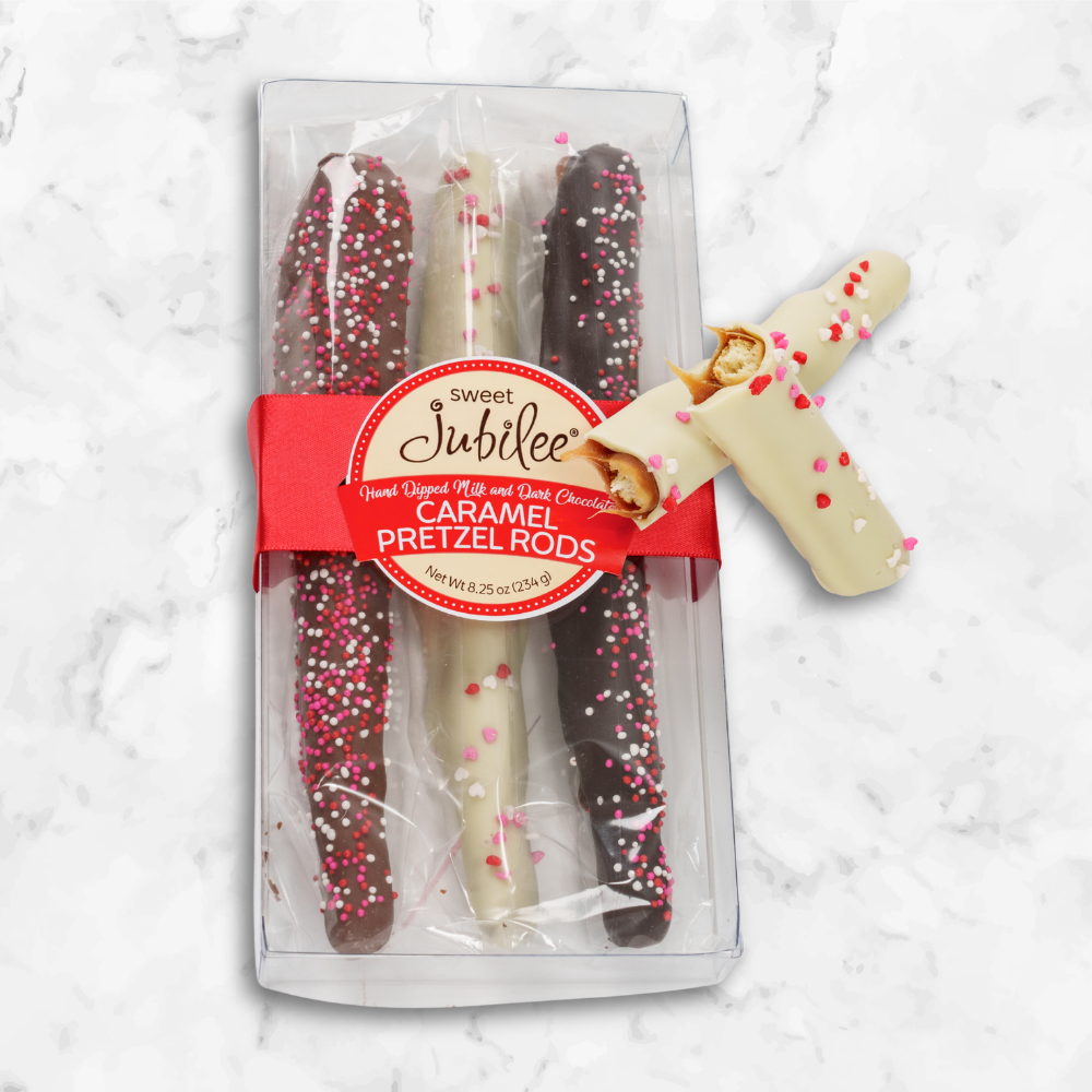 Valentine's Day Chocolate Covered Caramel Pretzel Rod Box