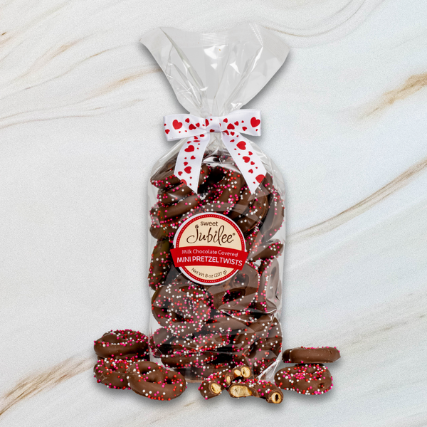 Valentine's Day Milk Chocolate Covered Mini Pretzel Twists