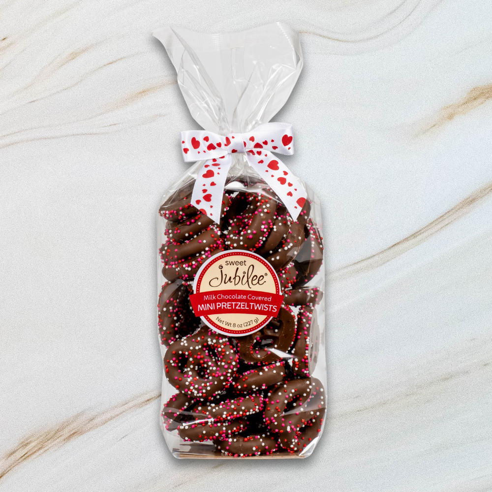 Valentine's Day Milk Chocolate Covered Mini Pretzel Twists