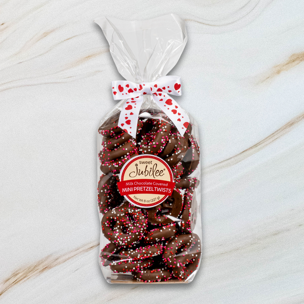 Valentine's Day Milk Chocolate Covered Mini Pretzel Twists