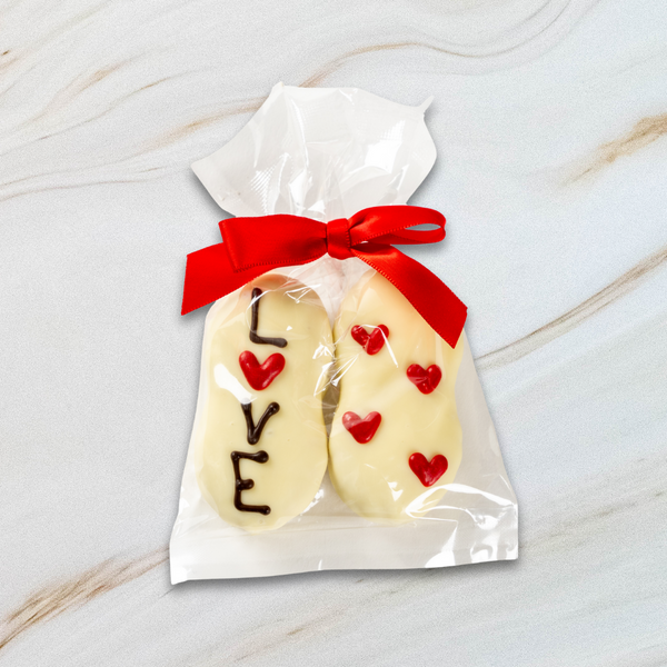 Valentine's Day White Chocolate Covered Nutter Butter Cookies