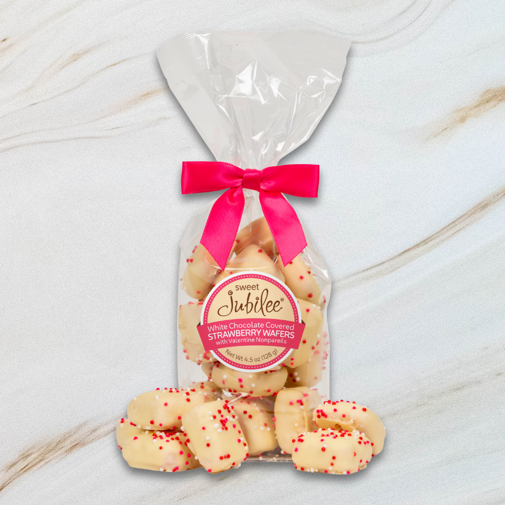 Valentine's Day White Chocolate Covered Strawberry Wafer Cookies