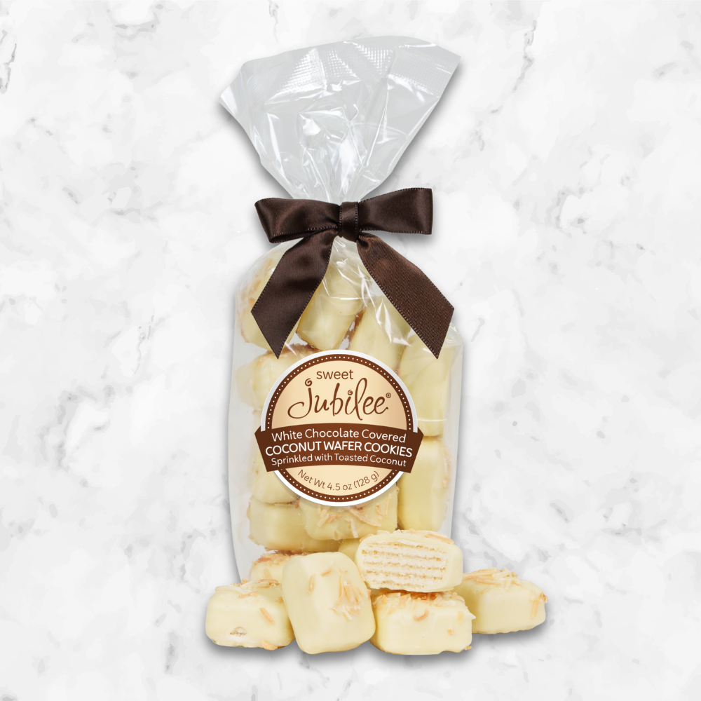 White Chocolate Covered Coconut Wafer Cookies