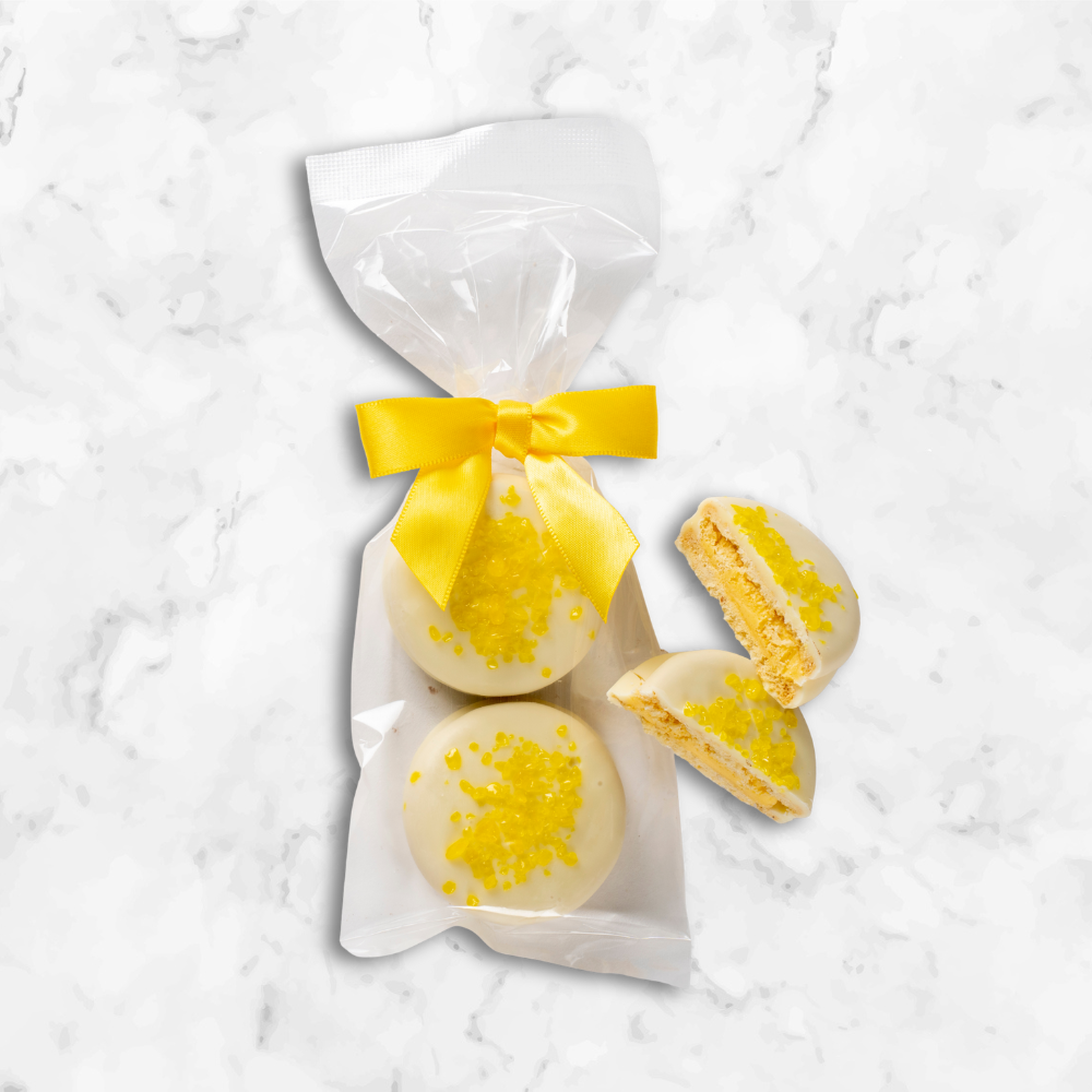 White Chocolate Covered Lemon Oreo Cookies