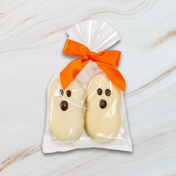 White Chocolate Covered Nutter Butter Ghosts