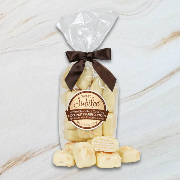 White Chocolate Covered Coconut Wafer Cookies