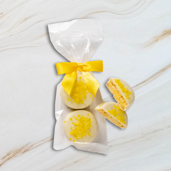 White Chocolate Covered Lemon Oreo Cookies