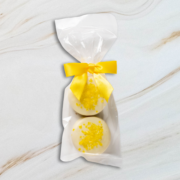 White Chocolate Covered Lemon Oreo Cookies