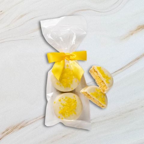 White Chocolate Covered Lemon Oreo Cookies
