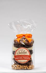 Fall pretzel twists in a gift bag