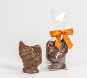 Chocolate turkey in a gift bag