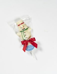 white chocolate snowman