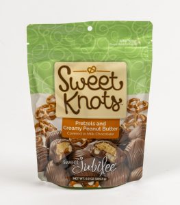 Sweet Knots with pretzels and peanut butter