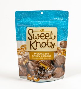 Sweet Knots with pretzels and caramel